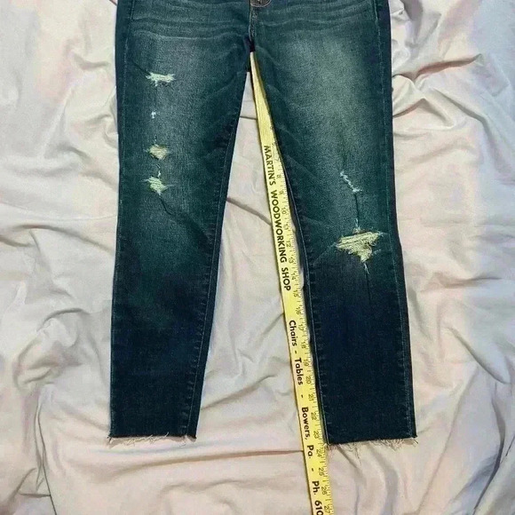 Abercrombie & Finch Womens 2S/26 Harper Ankle Jeans|Dark Wash|Cut Off|Distressed - Picture 5 of 10